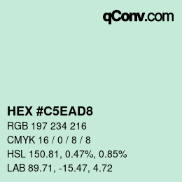 Color code: HEX #C5EAD8 | qconv.com