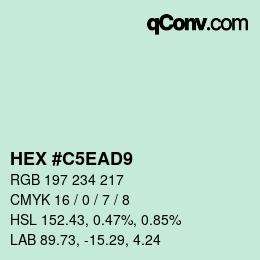 カラーコード: HEX #C5EAD9 | qconv.com