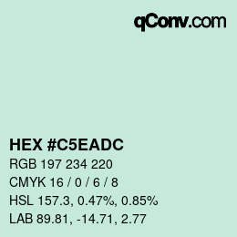 Color code: HEX #C5EADC | qconv.com