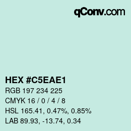 Color code: HEX #C5EAE1 | qconv.com