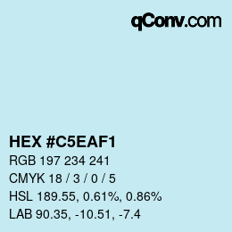 カラーコード: HEX #C5EAF1 | qconv.com