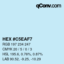 カラーコード: HEX #C5EAF7 | qconv.com