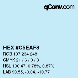 カラーコード: HEX #C5EAF8 | qconv.com