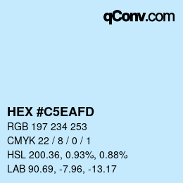 Color code: HEX #C5EAFD | qconv.com