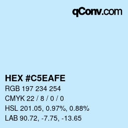 Color code: HEX #C5EAFE | qconv.com