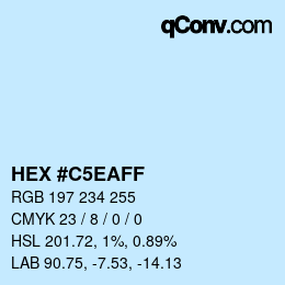 カラーコード: HEX #C5EAFF | qconv.com