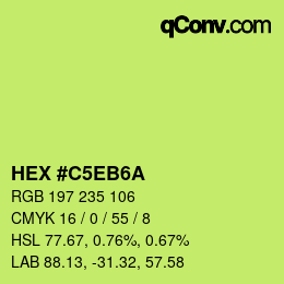 Color code: HEX #C5EB6A | qconv.com