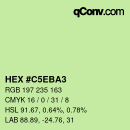 Color code: HEX #C5EBA3 | qconv.com