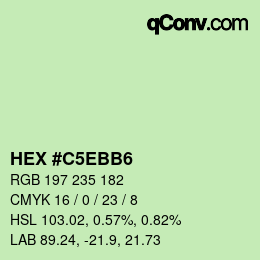 Color code: HEX #C5EBB6 | qconv.com