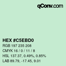 Color code: HEX #C5EBD0 | qconv.com