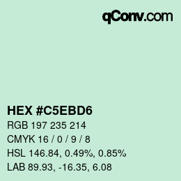 Color code: HEX #C5EBD6 | qconv.com