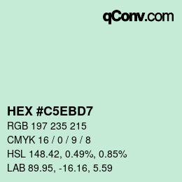 Color code: HEX #C5EBD7 | qconv.com