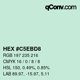 Color code: HEX #C5EBD8 | qconv.com