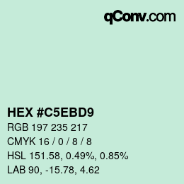Color code: HEX #C5EBD9 | qconv.com