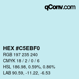 カラーコード: HEX #C5EBF0 | qconv.com