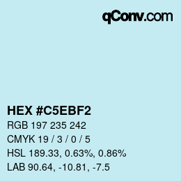 Color code: HEX #C5EBF2 | qconv.com