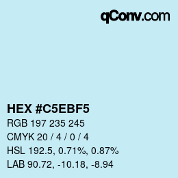 Color code: HEX #C5EBF5 | qconv.com