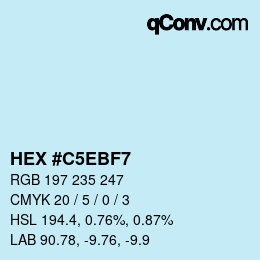 カラーコード: HEX #C5EBF7 | qconv.com