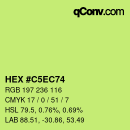 カラーコード: HEX #C5EC74 | qconv.com