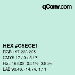 Color code: HEX #C5ECE1 | qconv.com