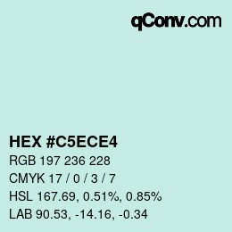 Color code: HEX #C5ECE4 | qconv.com