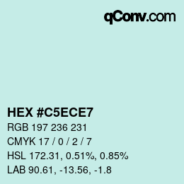 カラーコード: HEX #C5ECE7 | qconv.com
