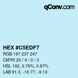 Color code: HEX #C5EDF7 | qconv.com