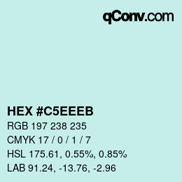 Color code: HEX #C5EEEB | qconv.com
