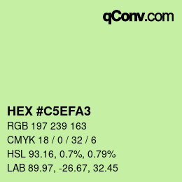 Farbcode: HEX #C5EFA3 | qconv.com