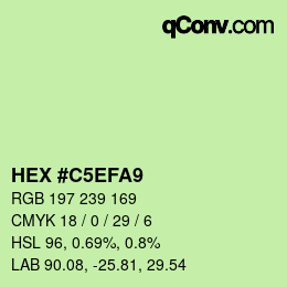 カラーコード: HEX #C5EFA9 | qconv.com