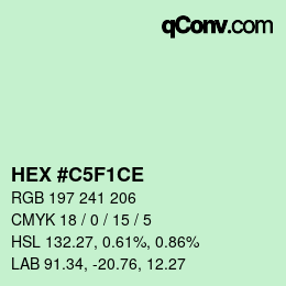 Color code: HEX #C5F1CE | qconv.com