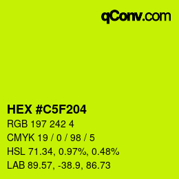 Color code: HEX #C5F204 | qconv.com
