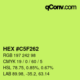 Color code: HEX #C5F262 | qconv.com