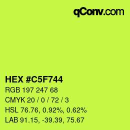 カラーコード: HEX #C5F744 | qconv.com