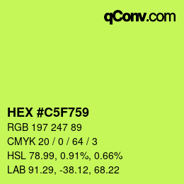 Color code: HEX #C5F759 | qconv.com