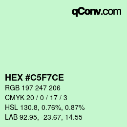 Farbcode: HEX #C5F7CE | qconv.com