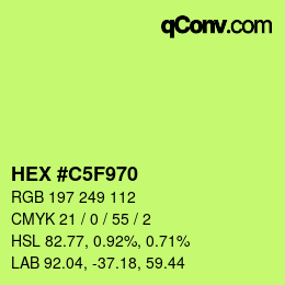 カラーコード: HEX #C5F970 | qconv.com