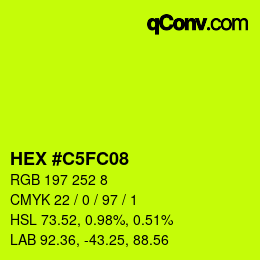 颜色代码: HEX #C5FC08 | qconv.com