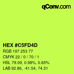 カラーコード: HEX #C5FD4D | qconv.com