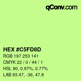 颜色代码: HEX #C5FD8D | qconv.com