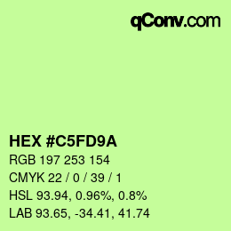 カラーコード: HEX #C5FD9A | qconv.com