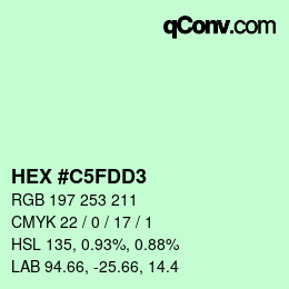 Color code: HEX #C5FDD3 | qconv.com