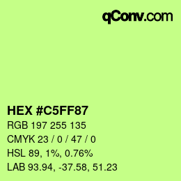 颜色代码: HEX #C5FF87 | qconv.com