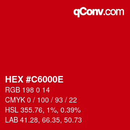 Color code: HEX #C6000E | qconv.com