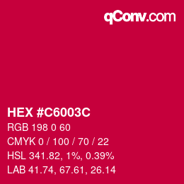 Color code: HEX #C6003C | qconv.com