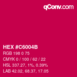 Color code: HEX #C6004B | qconv.com