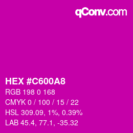 Color code: HEX #C600A8 | qconv.com