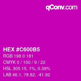 Color code: HEX #C600B5 | qconv.com