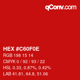 Color code: HEX #C60F0E | qconv.com