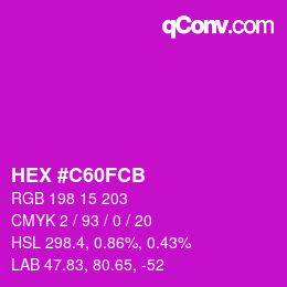 Color code: HEX #C60FCB | qconv.com
